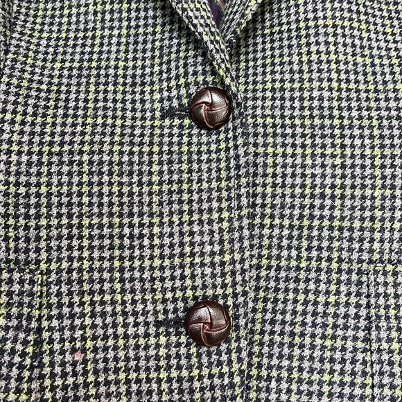 Wool blend blazer size EU38 grey green padded elbow NWOT pockets front lined - Picture 3 of 17